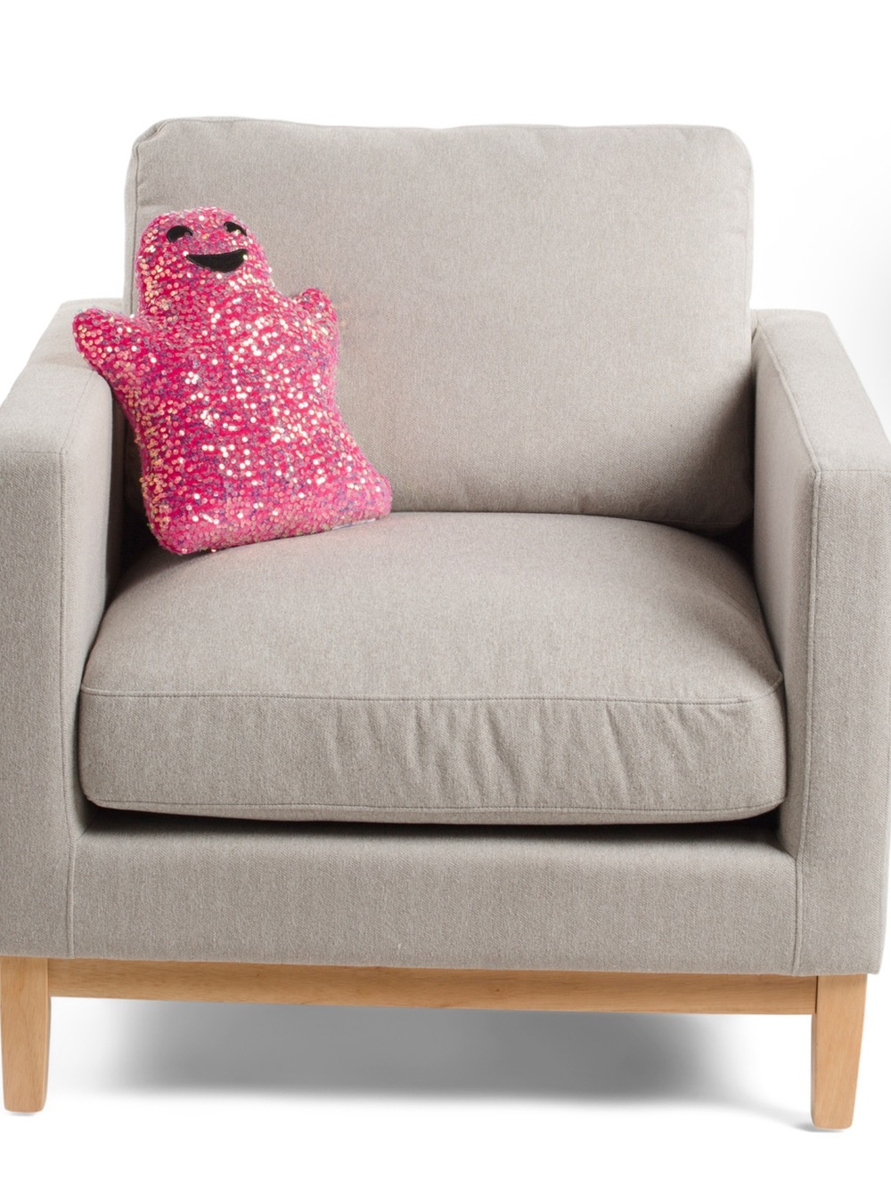 ISAAC MIZRAHI NEW YORK 14x16 Multi Sequin Hot Pink Ghost Pillow